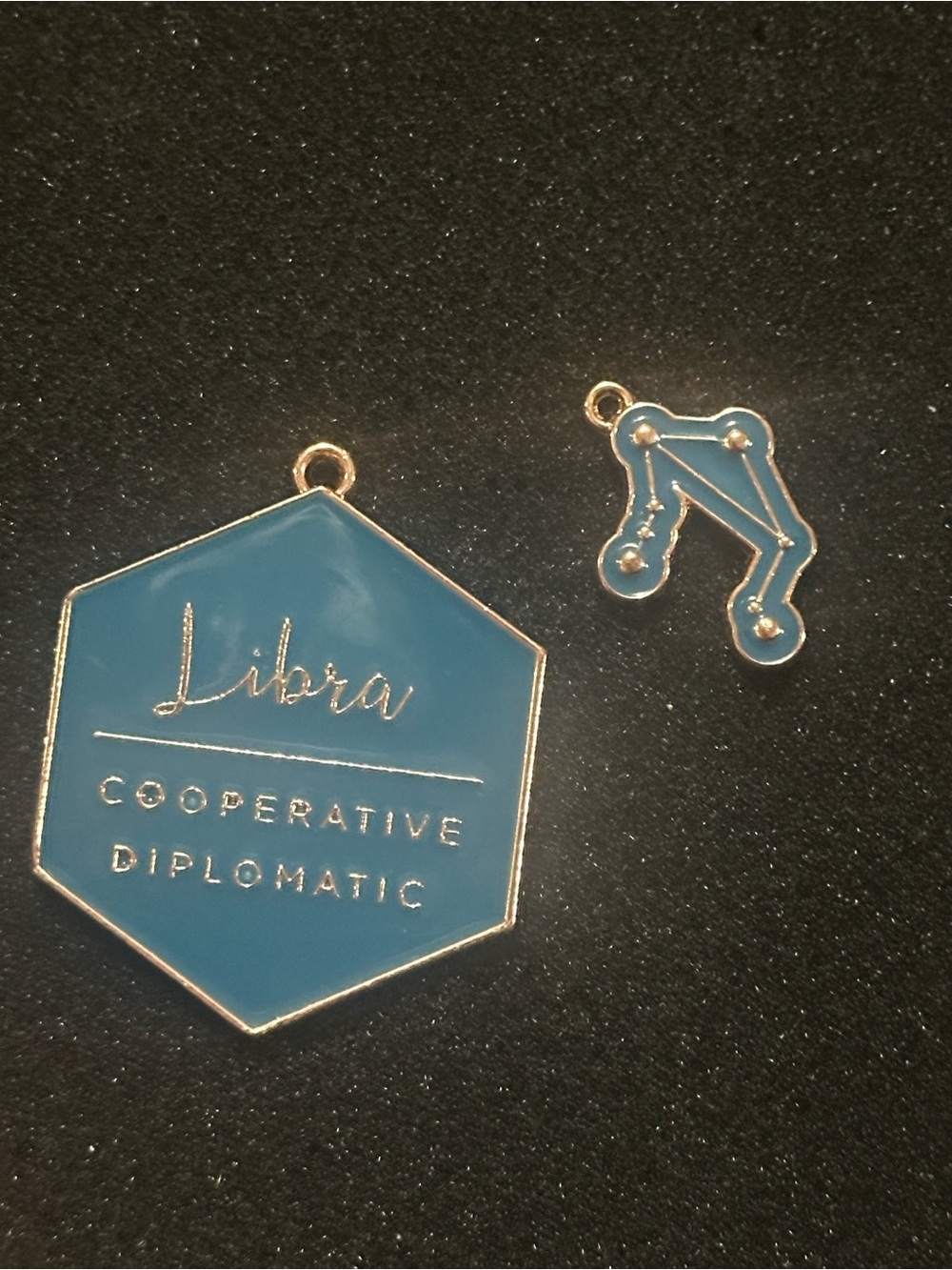 Libra Zodiac Pendant Charm Set - Blue